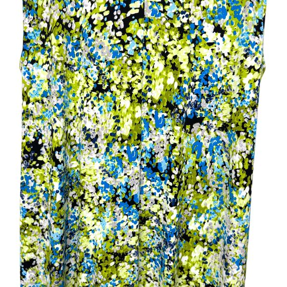 Kasper Green & blue abstract floral print faux wrap sleeveless dress Plus 20W - Picture 10 of 10